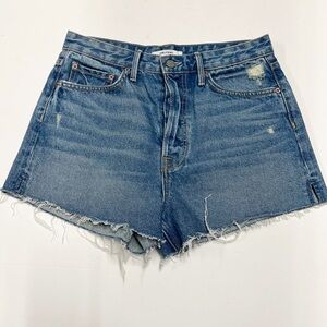 GRLFRND Nobody Does It Better Medium Wash High Rise Cindy Cut Off Jean Shorts